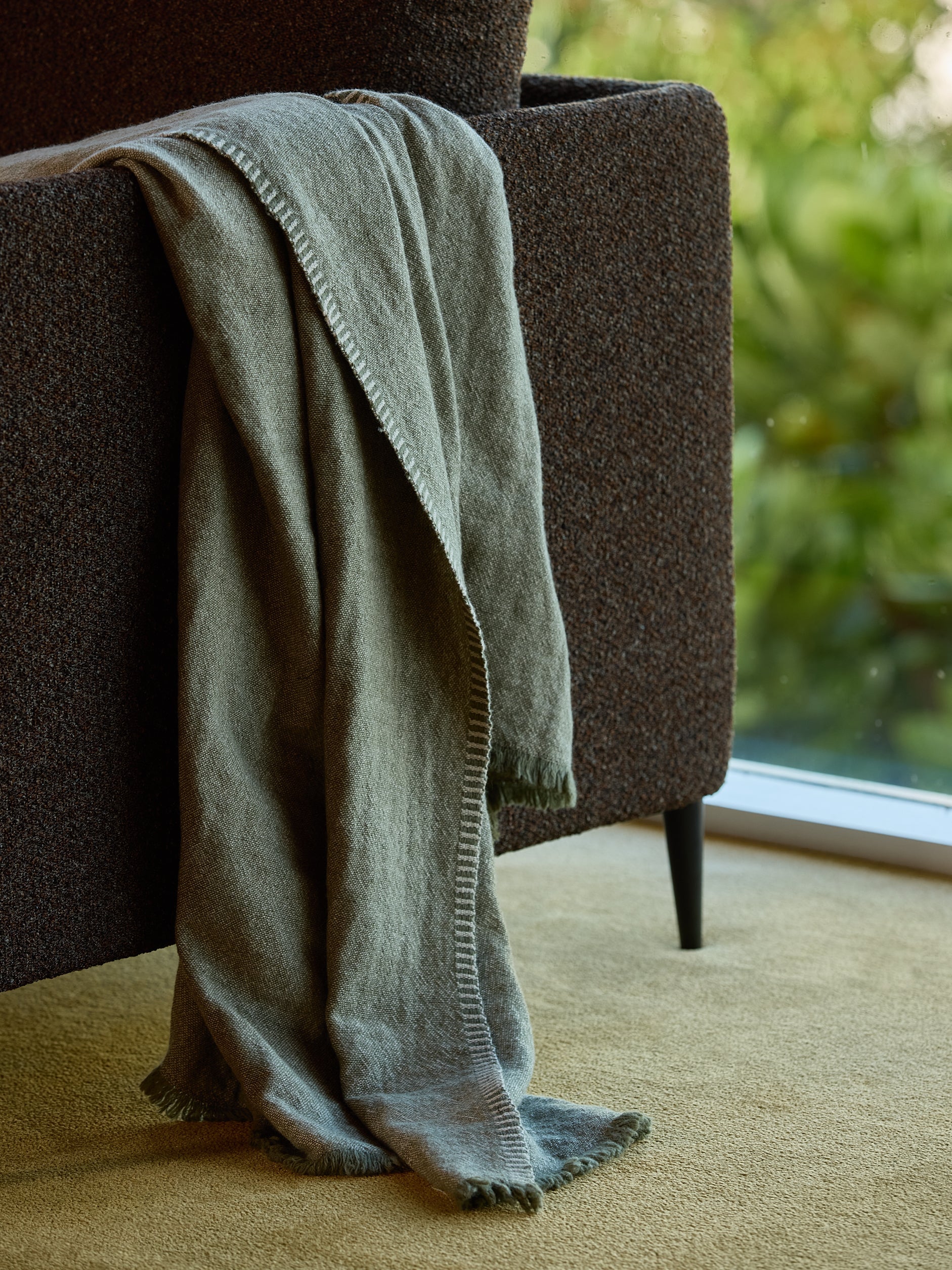 Oslo Lambswool Throw | Kale / Cashew