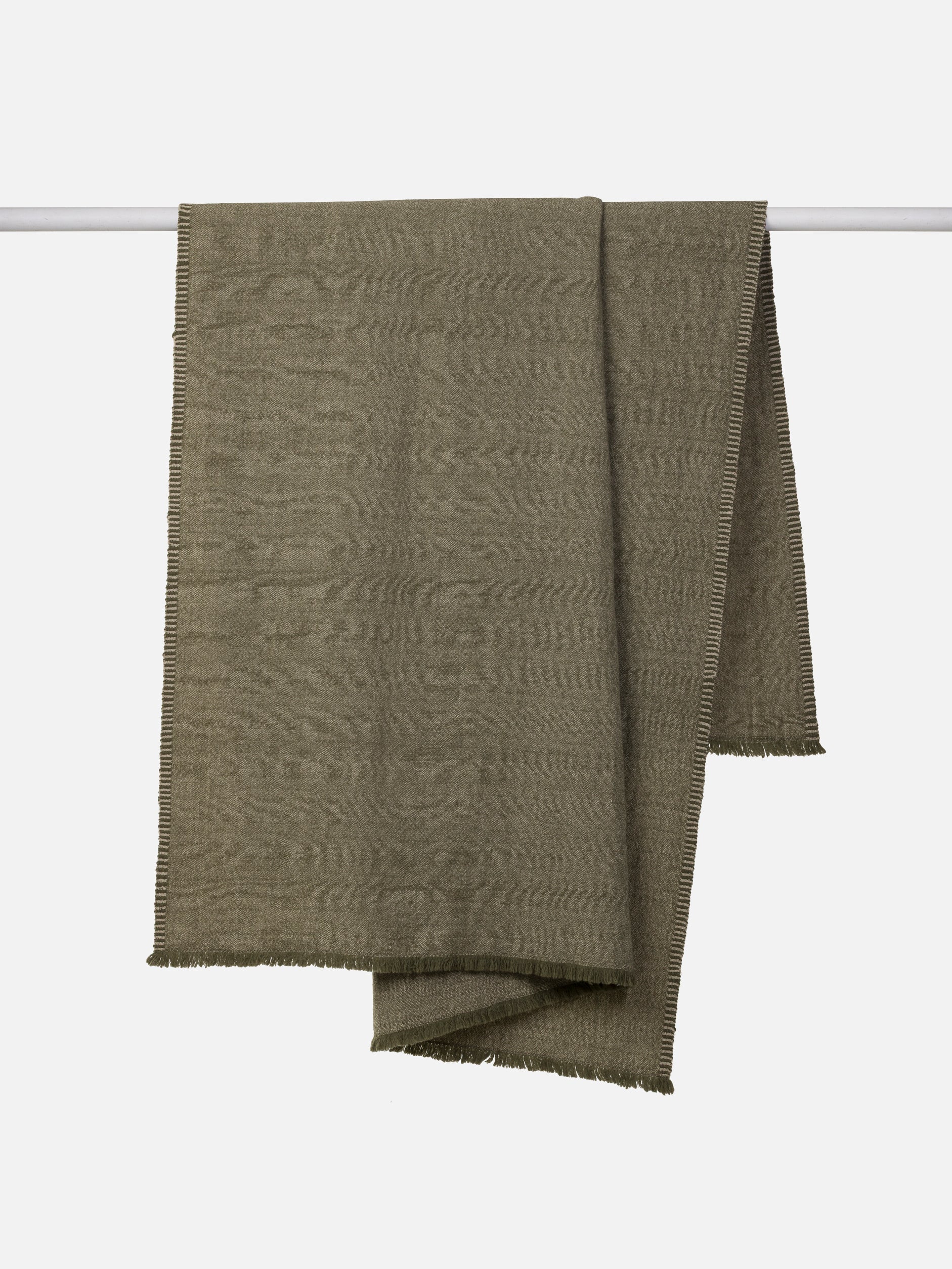 Oslo Lambswool Throw | Kale / Cashew