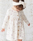 Organic Cotton Poppy Dress - Sweet William Floral Natural