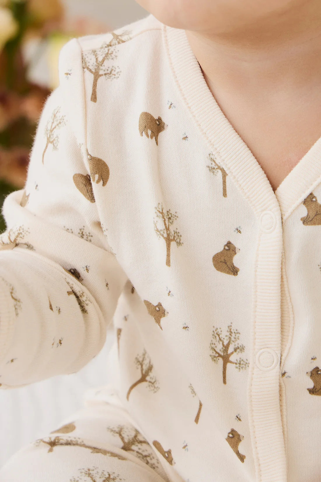 Organic Cotton Murphy Onepiece - Honey Bear Cloud