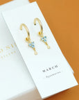 Birthstone Hoops | March | Gold