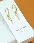 Birthstone Hoops | October | Gold