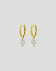 Pearl Hoop Huggies Medium | Gold