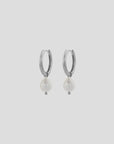 Pearl Hoop Huggies Medium | Silver