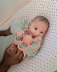 Rattle Teether Daisy - Dusty Rose