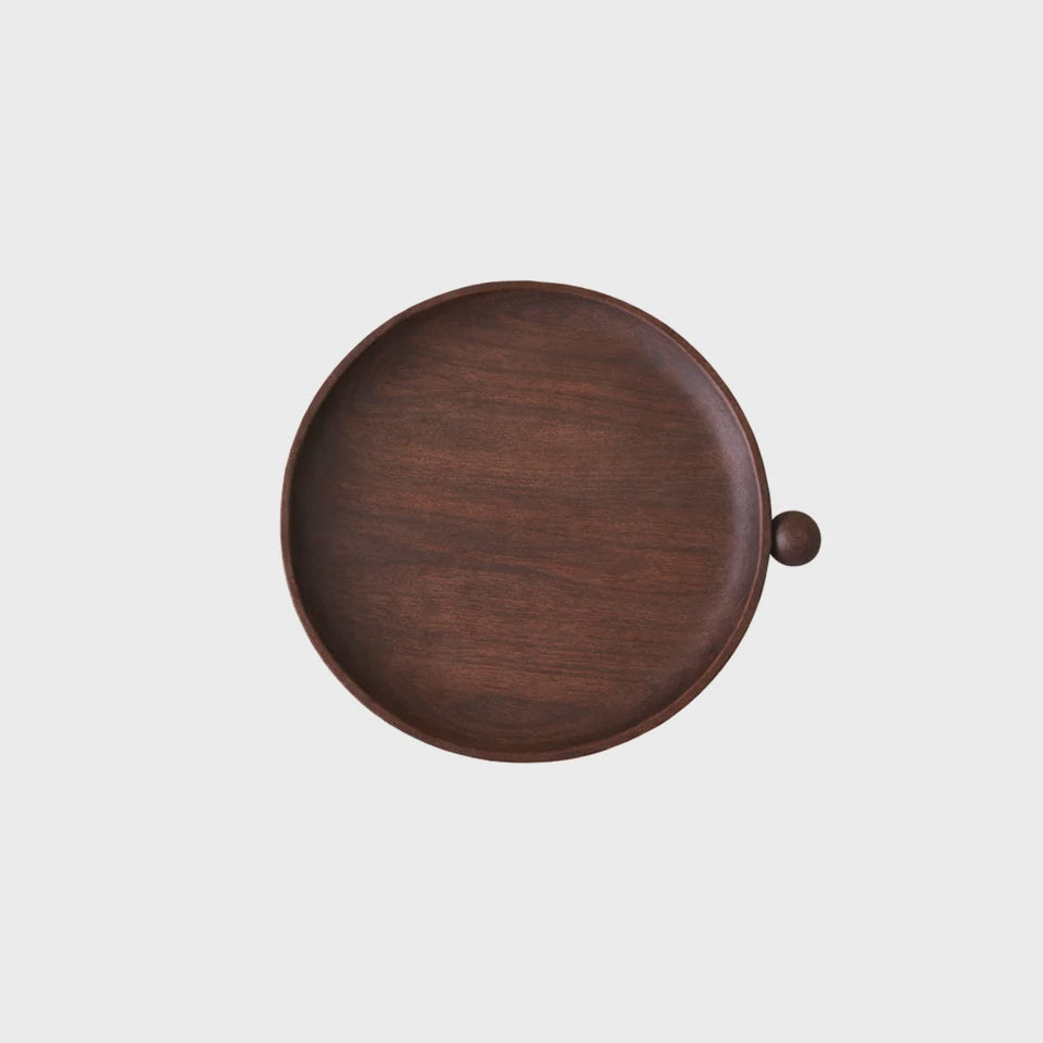 Wooden Circle Tray - Dark Brown - Small