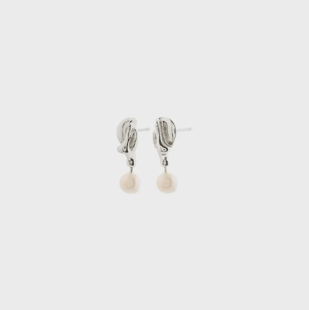 Starlight Pearl Earrings - Silver Plated