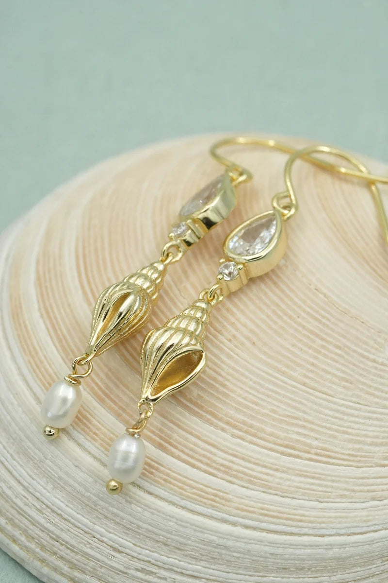 Sea Goddess Earrings - Gold