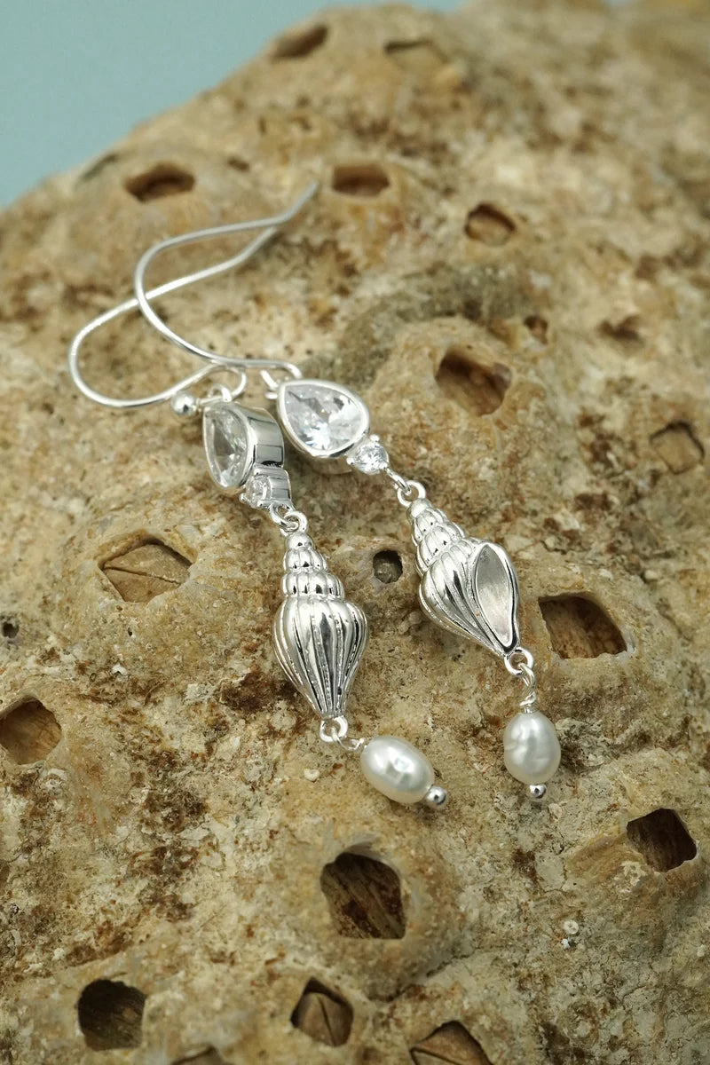 Sea Goddess Earrings - Silver