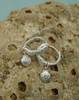 Shell Huggie Earrings - Silver