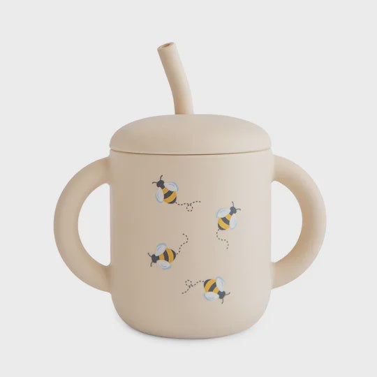 Silicone Training Cup &amp; Straw - Bees