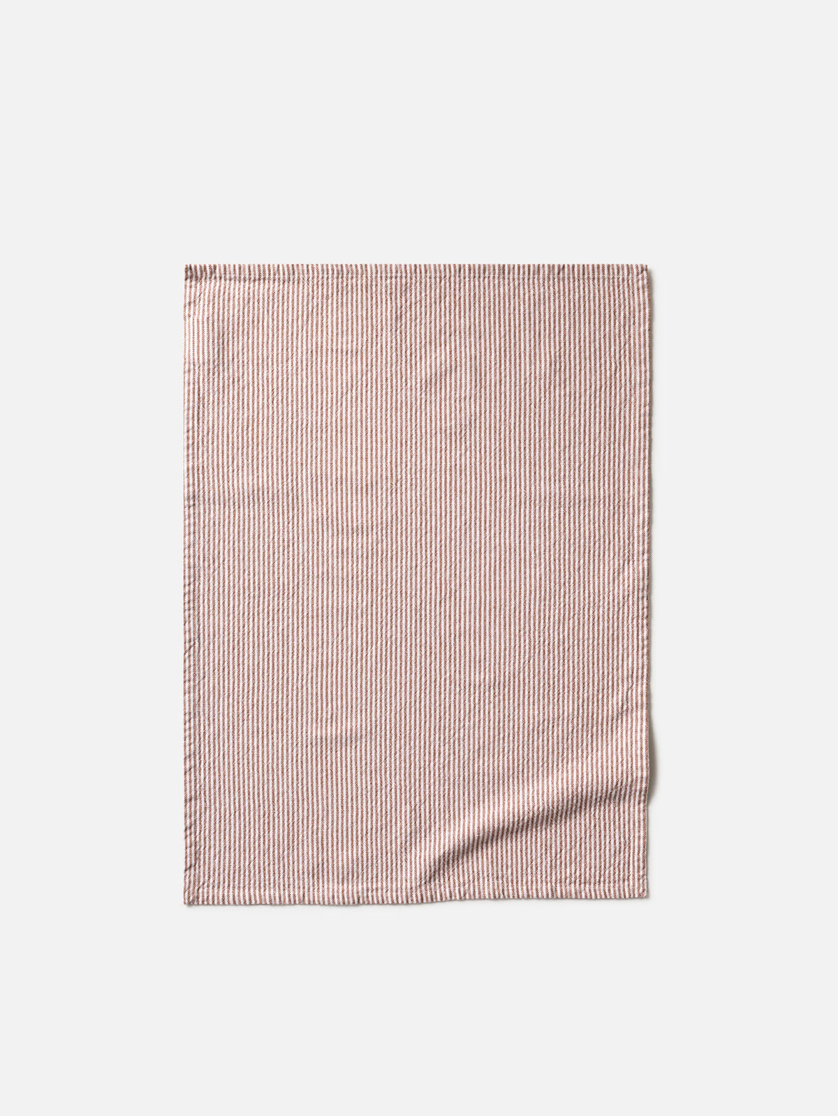 Stripe Washed Cotton Tea Towel | Brick