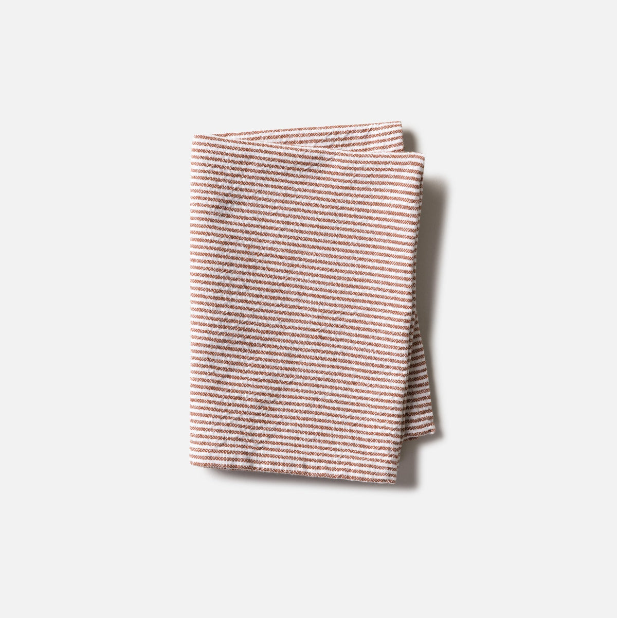 Stripe Washed Cotton Tea Towel | Brick