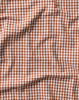 Gingham Washed Cotton Tea Towel | Brick