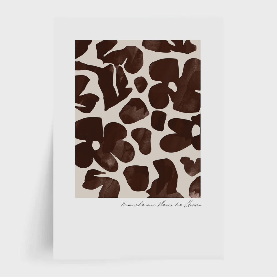 Gucci Flower Market Print - Chocolate | A3