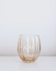 Petal Stemless Glass- Light Amber - Set of 4