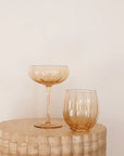 Petal Stemless Glass- Light Amber - Set of 4