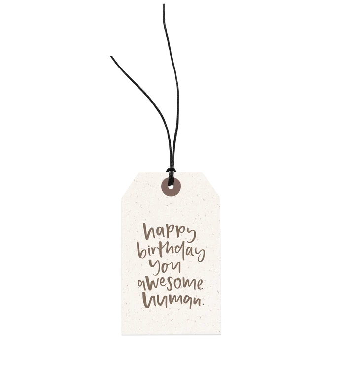 Happy Birthday Awesome Human | Gift Tag
