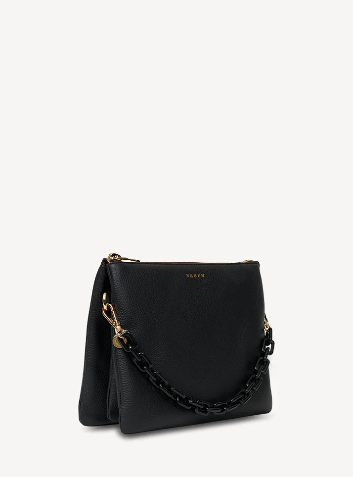 Matilda Crossbody | Black + Tonal Chain