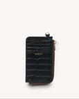 Winona Card Holder | Black Croc