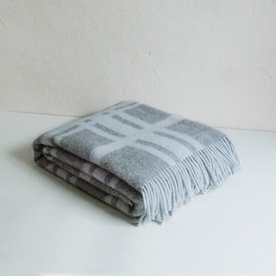 Grey Check | Pure Wool Throw