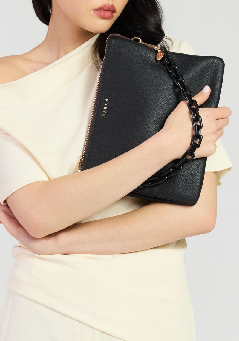 Matilda Crossbody | Black + Tonal Chain
