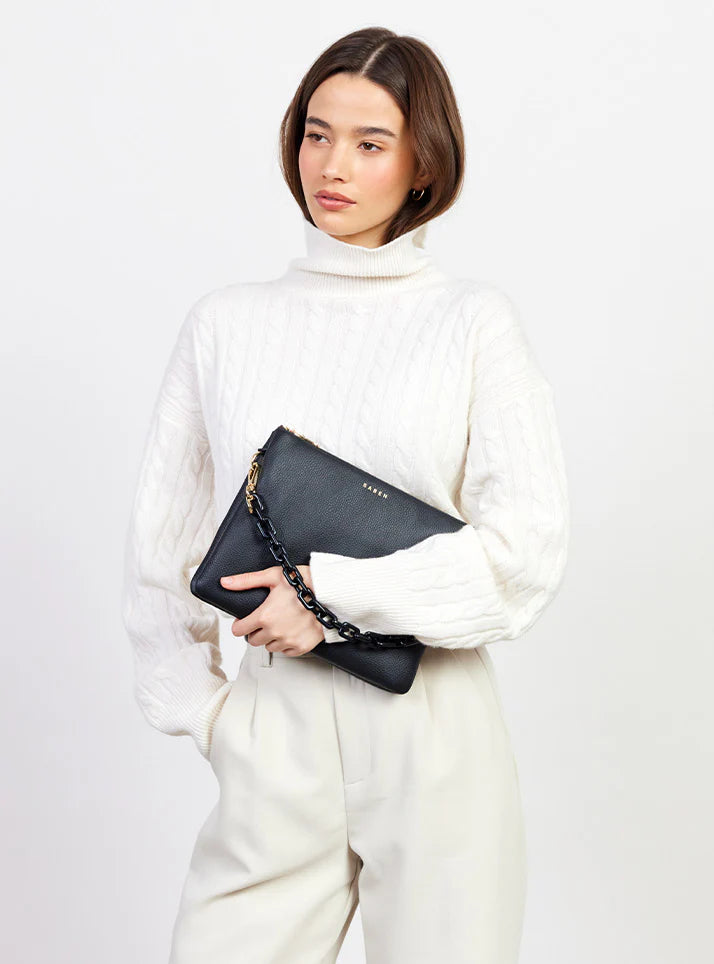 Matilda Crossbody | Black + Tonal Chain