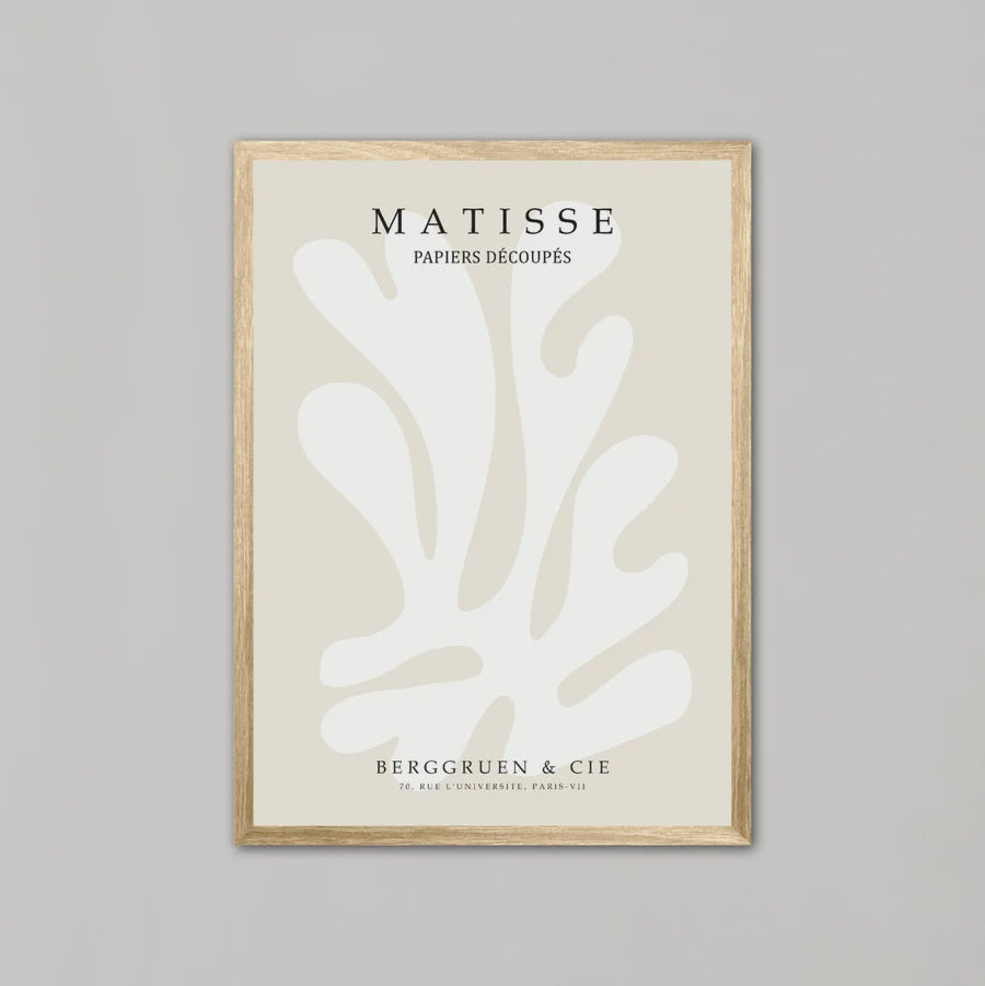 Floral Neutral Wall Art By Henri Matisse | A1 | Oak Box Frame