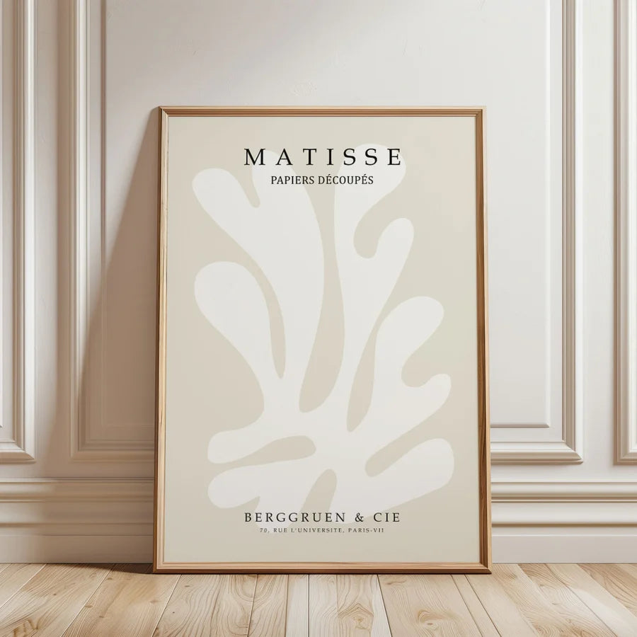 Floral Neutral Wall Art By Henri Matisse | A1 | Oak Box Frame
