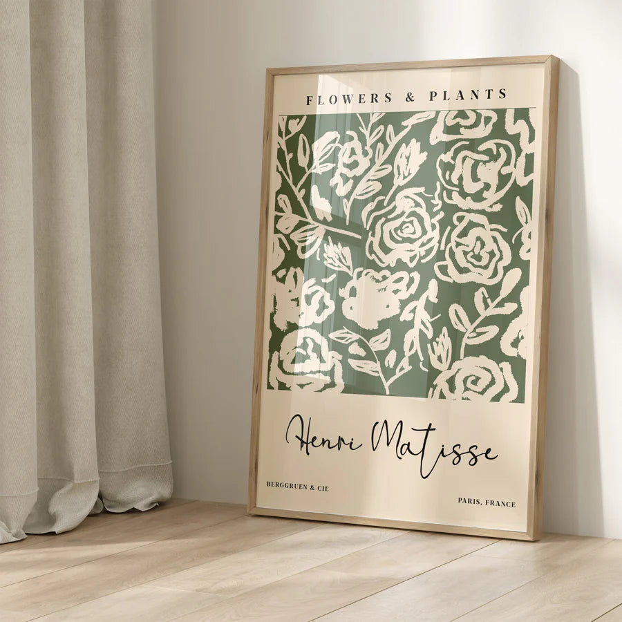 Green Flowers &amp; Plants by Henri Matisse | A3 | Oak Box Frame