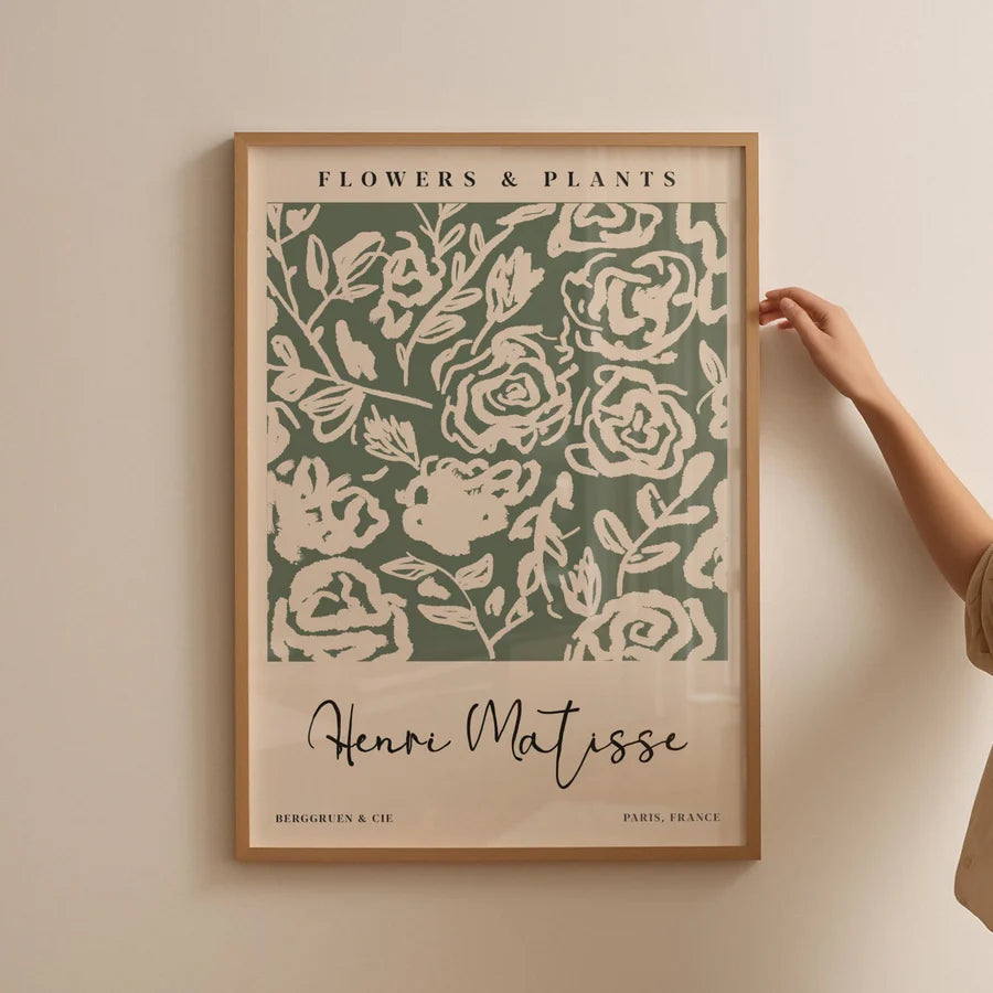 Green Flowers &amp; Plants by Henri Matisse | A3 | Oak Box Frame