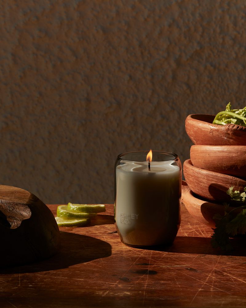 Waxed Perfume Kitchen Candle | Lotus Leaf &amp; Lustre + Yuzu