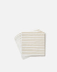 Stripe Dinner Napkin Pack/20 | White / Mustard