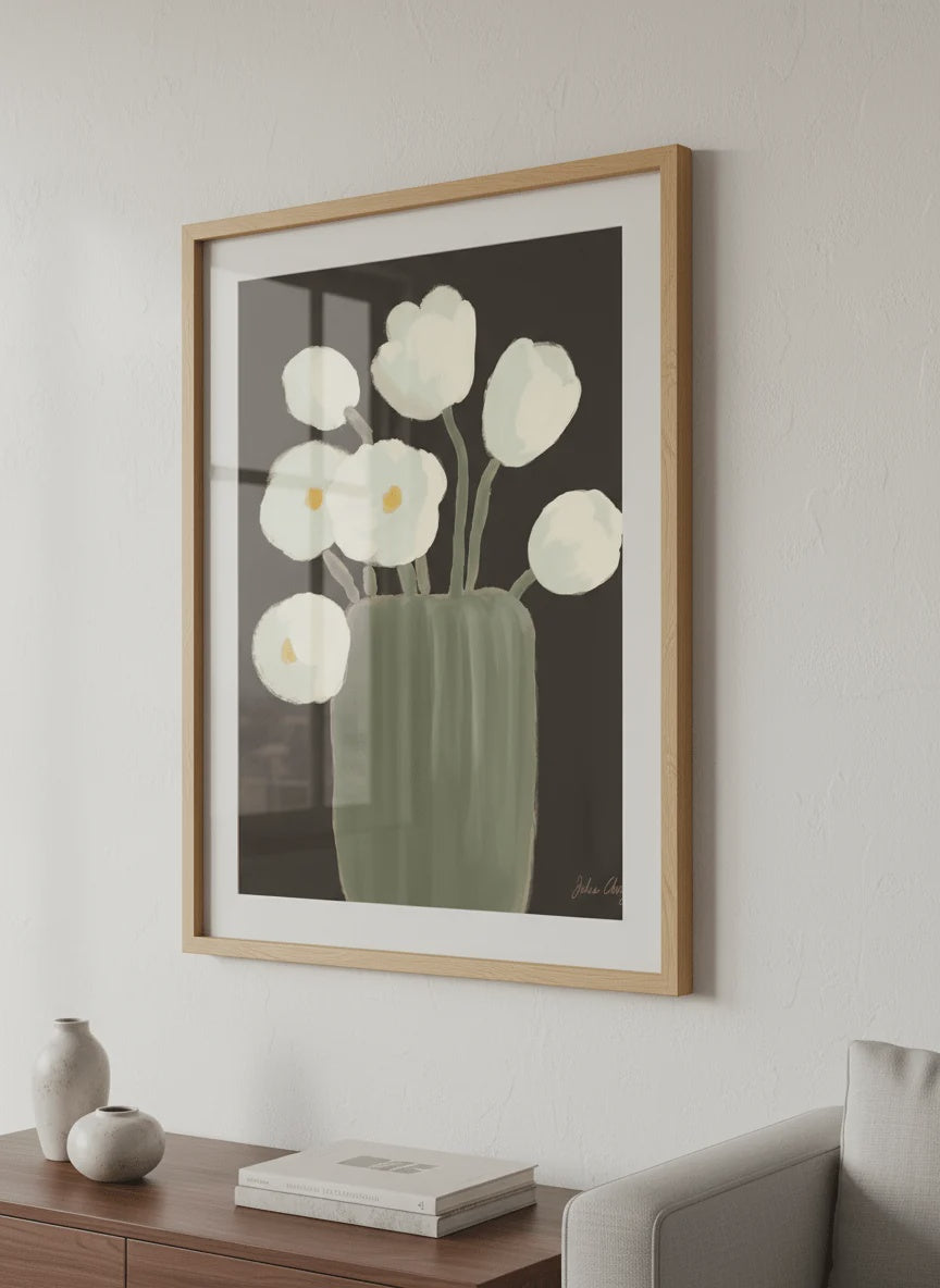 Tulip Still Life By Julia Cheney | A1 | Oak Box Frame