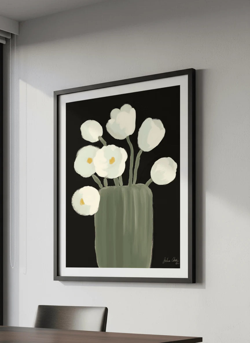 Tulip Still Life By Julia Cheney | A2 | Black Box Frame