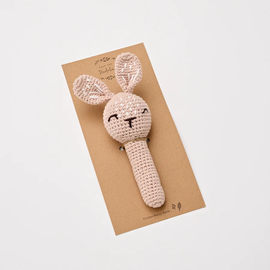 Crochet Bunny Rattle Blush