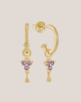 Birthstone Hoops | February | Gold