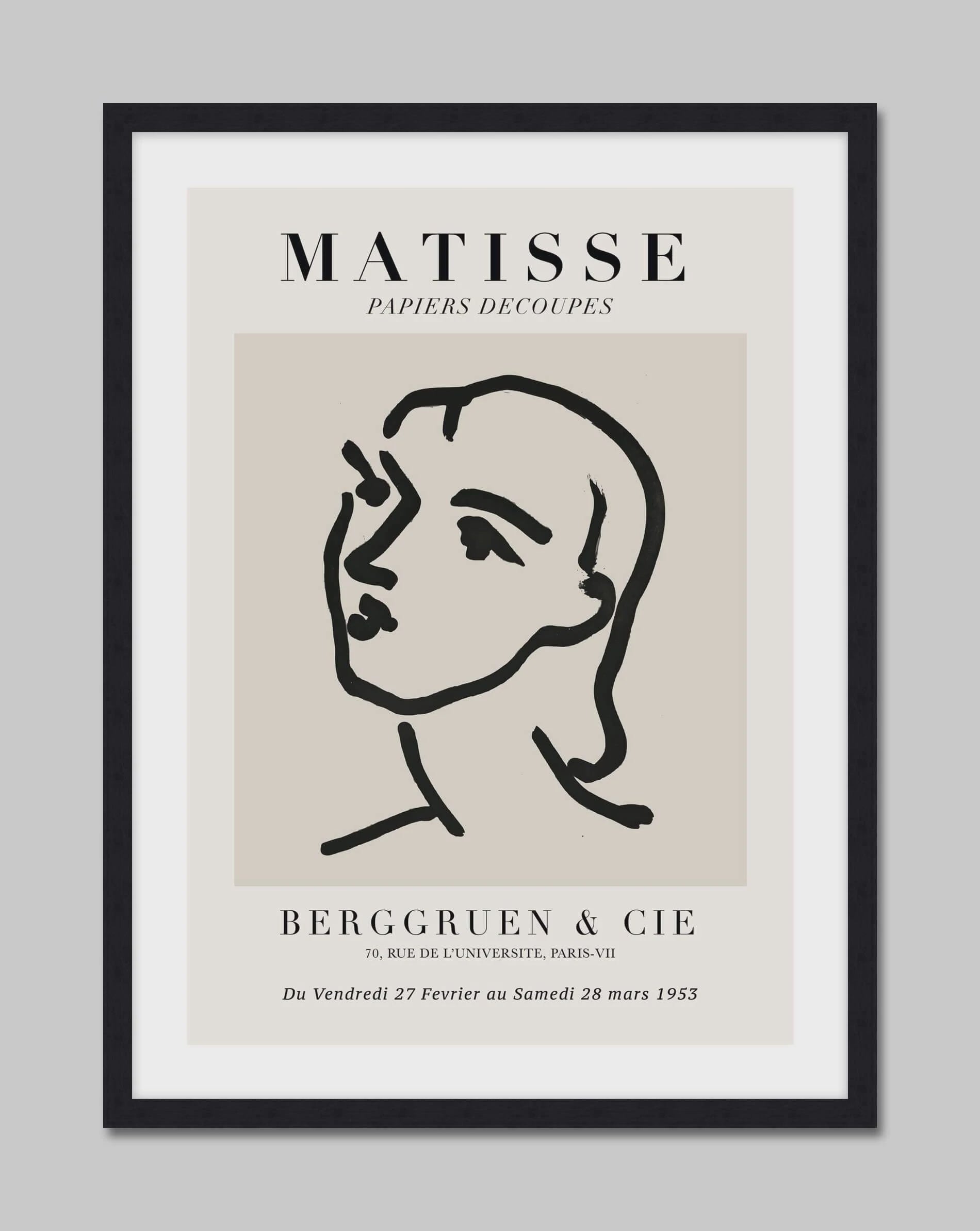 Woman&#39;s Face | Henri Matisse | A2 Black Frame