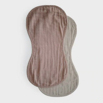 Muslin Burp Cloth | 2 Pack | Natural &amp; Fog
