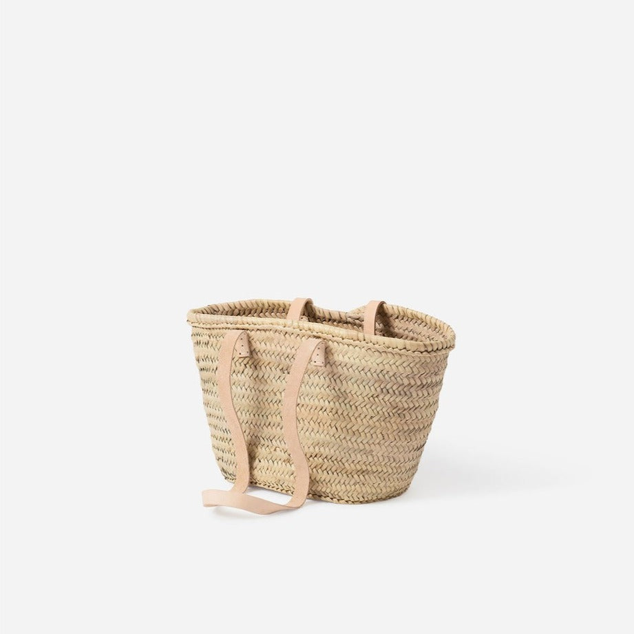 Moroccan Basket W/Long Handles - Small