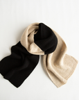 Two Tone Scarf | Black & Oat