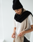 Two Tone Scarf | Black & Oat