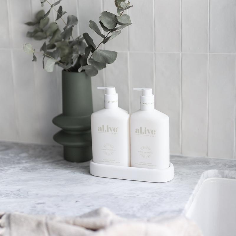 Wash &amp; Lotion Duo + Tray - Mango &amp; Lychee PRE ORDER FOR MID MAY
