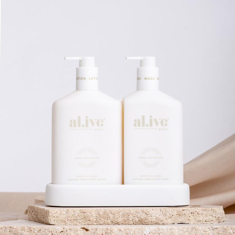 Wash &amp; Lotion Duo + Tray - Mango &amp; Lychee PRE ORDER FOR MID MAY